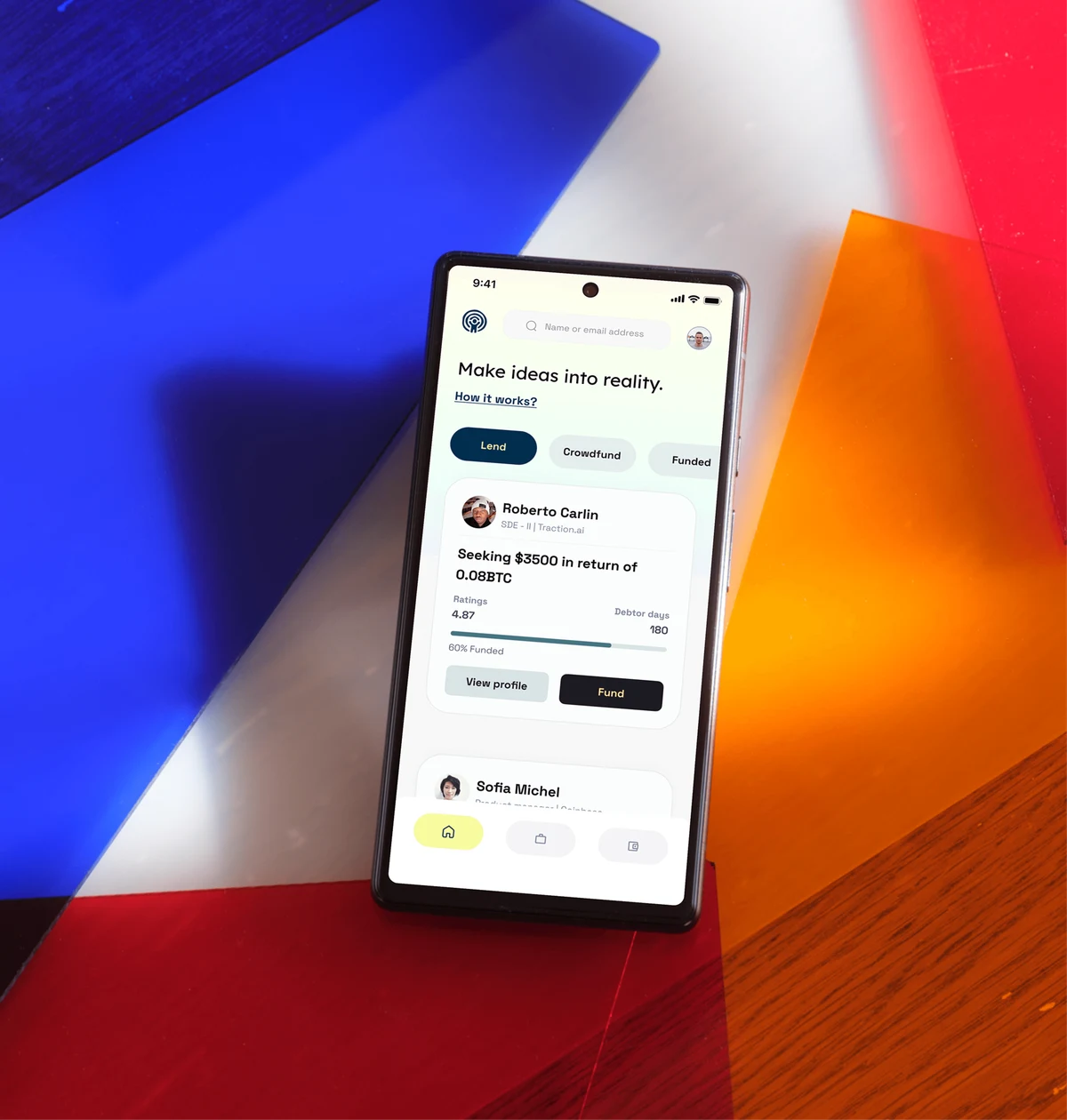 Blendin identity and wallet product shown on a phone